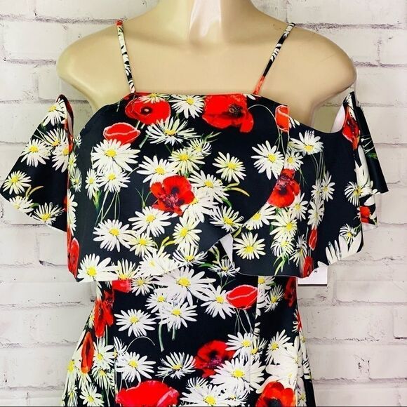 ALEXIA ADMOR Daisy-print Cold-shoulder Dress NWT - Picture 3 of 8